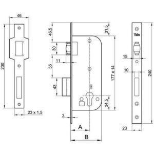 Yale 521 serrure pour cylindre avec pêne à rouleau – Image 6