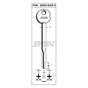 Ébauche de clé JMA ZE-6X – vue groupée