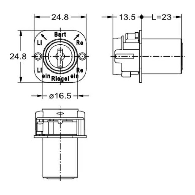 Cylindre interchangeable Junie 7557 système ILS - Dessin technique
