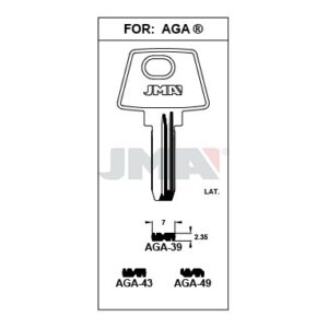 Ébauche de clé JMA AGA-39 – vue groupée