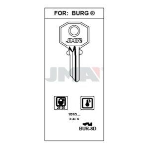 Ébauche de clé JMA BUR-8D – vue groupée
