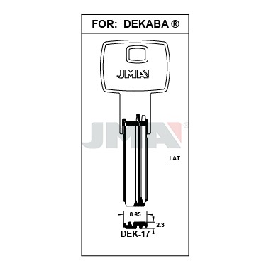 Ébauche de clé JMA DEK-17 – vue groupée