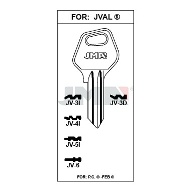 Ébauche de clé JMA JV-6 – vue groupée
