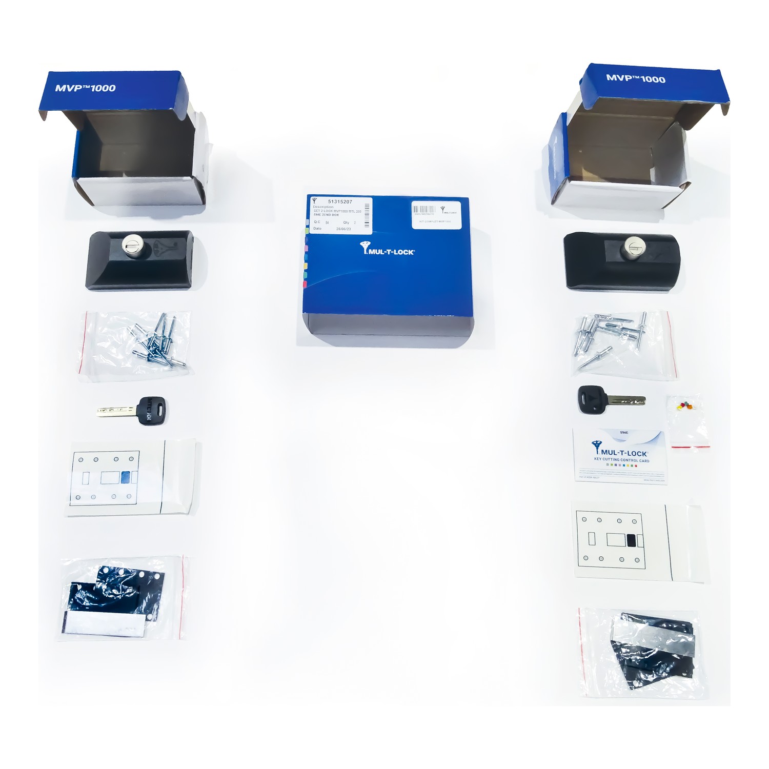 Serrure antivol utilitaire Mul-T-Lock MVP1000 kit de 2 MVP1030CL0A - Contenu du kit