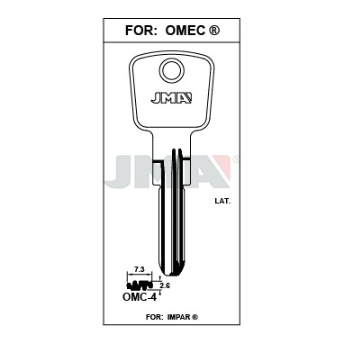Ébauche de clé JMA OMC-4 – vue groupée