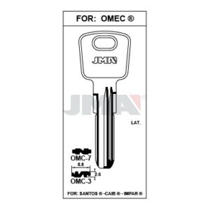 Ébauche de clé JMA OMC-7 – vue groupée