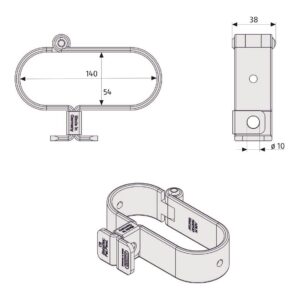ABUS GateSec 131 140 bloque-portail 76824 - Dessin technique