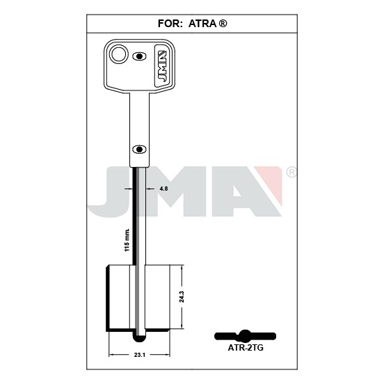 Ébauche de clé JMA ATR-2TG – vue groupée