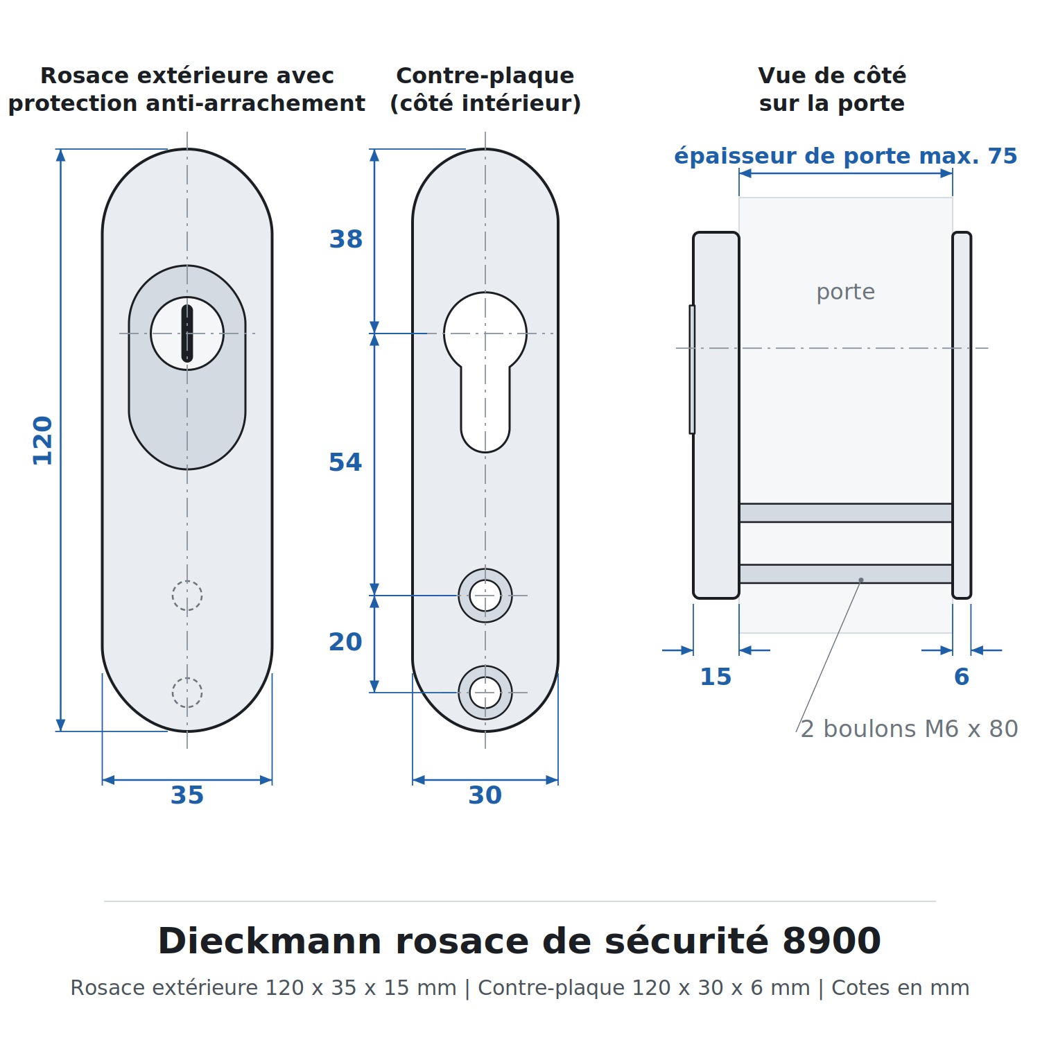 Dieckmann rosace de sécurité 8900 - Dessin technique