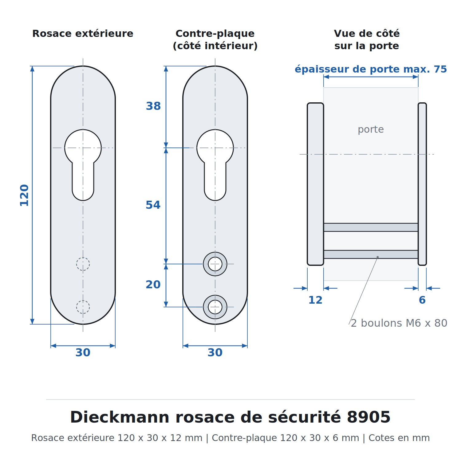 Dieckmann rosace de sécurité 8905 - Dessin technique