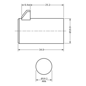 Euro-Locks B657 serrure à fermeture en claquant 25,2 mm - Dessin technique