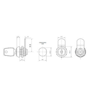 Euro-Locks serrure batteuse F298 - Dessin technique