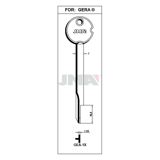 Ébauche de clé JMA GEA-1X – vue groupée