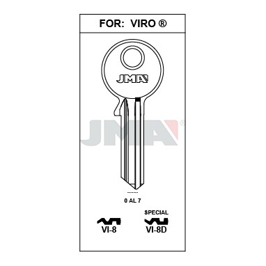 Ébauche de clé JMA VI-8D – vue groupée