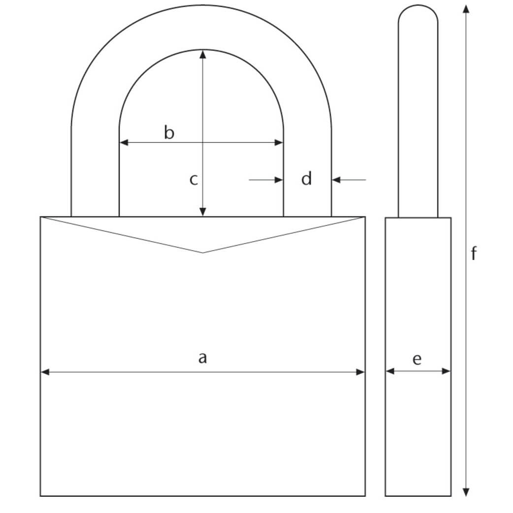 Dimensions du cadenas Abus